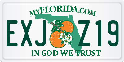 FL license plate EXJZ19