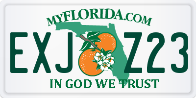 FL license plate EXJZ23