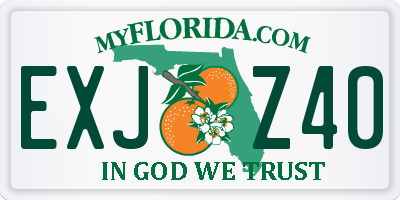 FL license plate EXJZ40