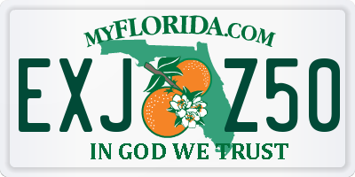 FL license plate EXJZ50