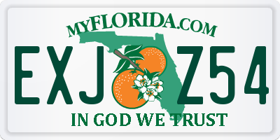 FL license plate EXJZ54