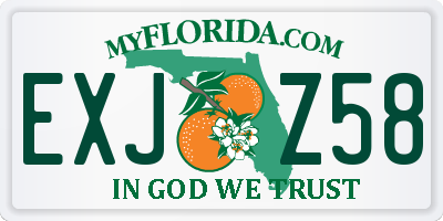 FL license plate EXJZ58