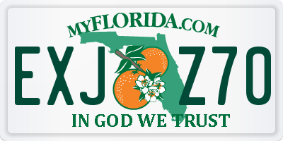 FL license plate EXJZ70