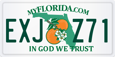 FL license plate EXJZ71