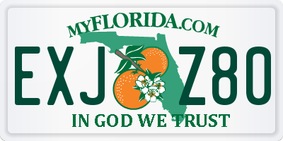 FL license plate EXJZ80