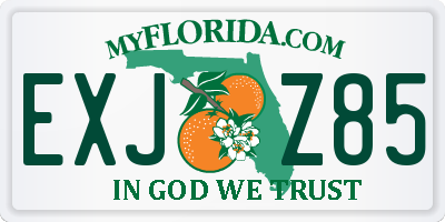 FL license plate EXJZ85