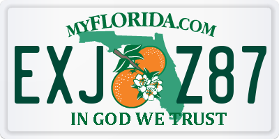 FL license plate EXJZ87