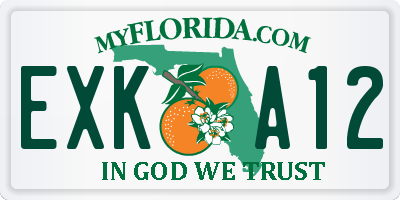 FL license plate EXKA12