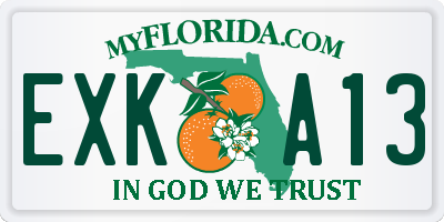 FL license plate EXKA13