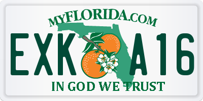 FL license plate EXKA16