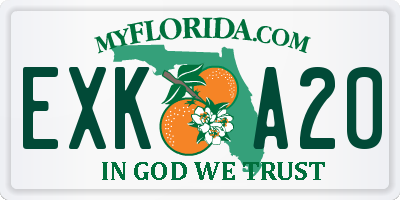 FL license plate EXKA20