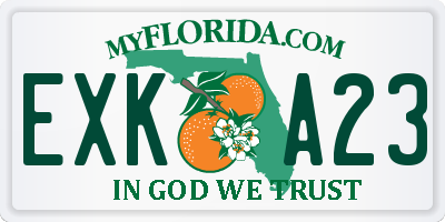 FL license plate EXKA23