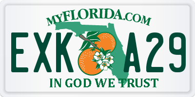 FL license plate EXKA29