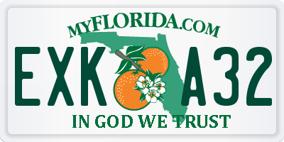 FL license plate EXKA32