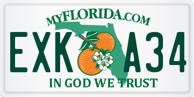 FL license plate EXKA34