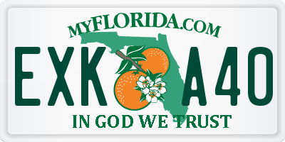FL license plate EXKA40