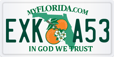 FL license plate EXKA53