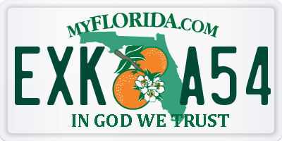 FL license plate EXKA54