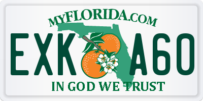 FL license plate EXKA60
