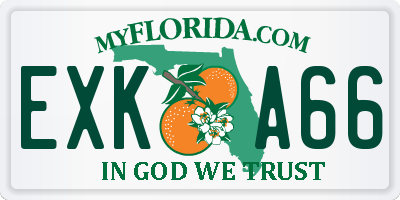 FL license plate EXKA66