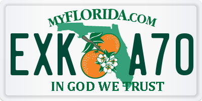 FL license plate EXKA70