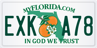 FL license plate EXKA78