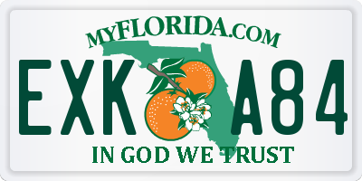 FL license plate EXKA84