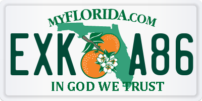 FL license plate EXKA86
