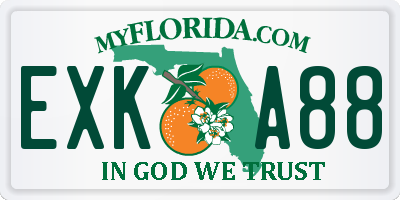 FL license plate EXKA88