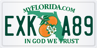 FL license plate EXKA89