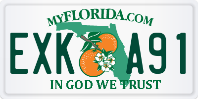 FL license plate EXKA91