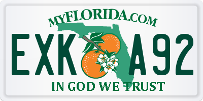 FL license plate EXKA92