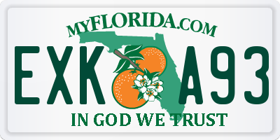FL license plate EXKA93