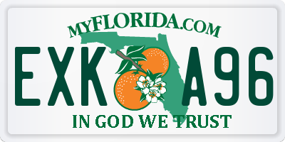 FL license plate EXKA96