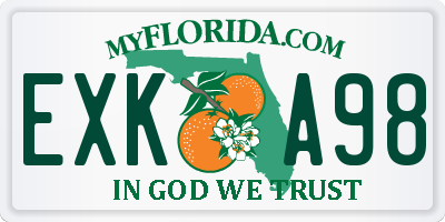 FL license plate EXKA98