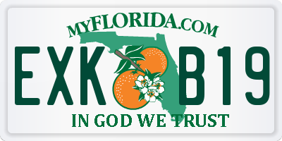 FL license plate EXKB19