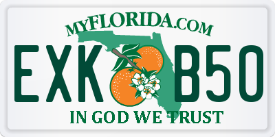 FL license plate EXKB50