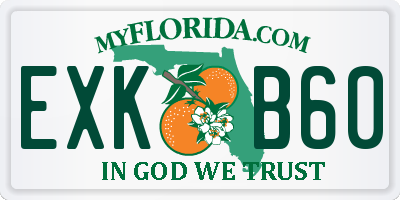 FL license plate EXKB60