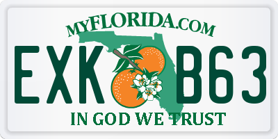 FL license plate EXKB63