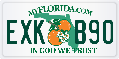 FL license plate EXKB90