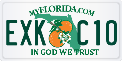 FL license plate EXKC10