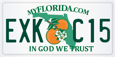 FL license plate EXKC15