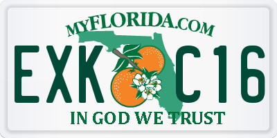 FL license plate EXKC16