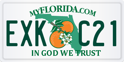 FL license plate EXKC21