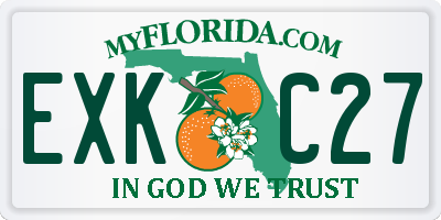 FL license plate EXKC27