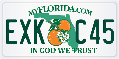 FL license plate EXKC45