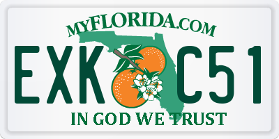 FL license plate EXKC51