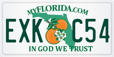 FL license plate EXKC54