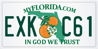 FL license plate EXKC61