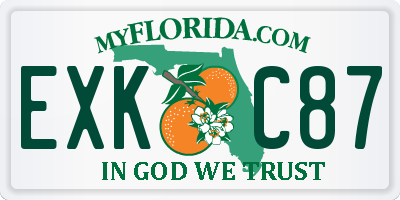 FL license plate EXKC87